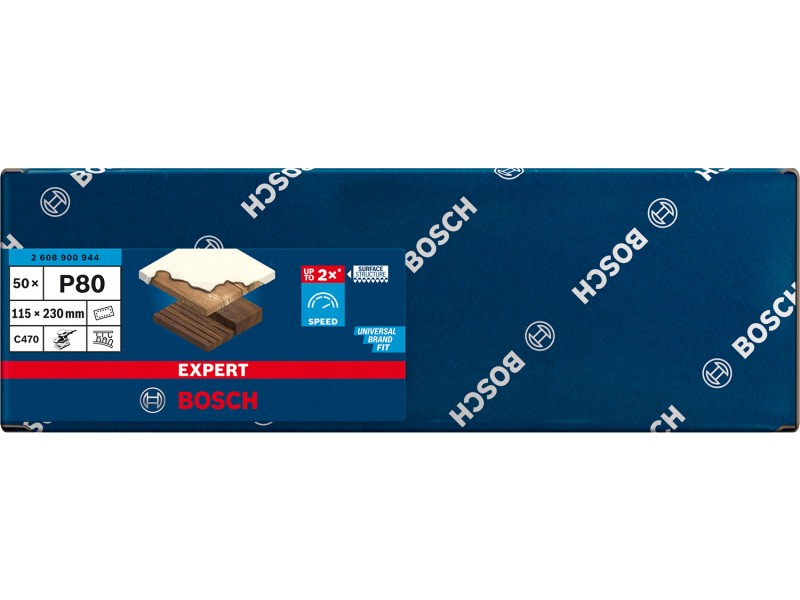 EXPERT C470 brusni papir s 14 luknjami za ekscentrične brusilnike, Dimenzije: 115x280mm, Zrnatost: 80, 2608900944